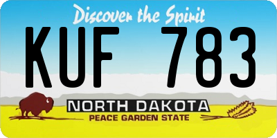 ND license plate KUF783