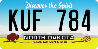 ND license plate KUF784