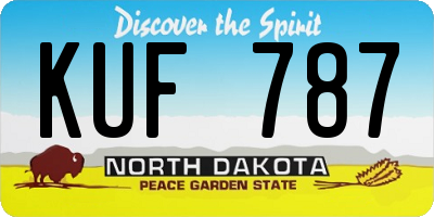 ND license plate KUF787