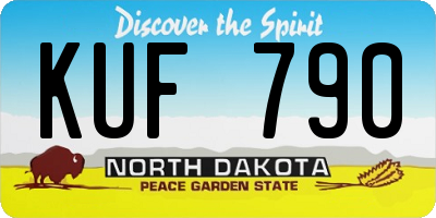 ND license plate KUF790