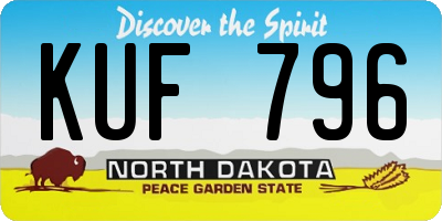 ND license plate KUF796