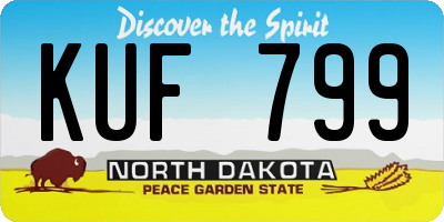 ND license plate KUF799