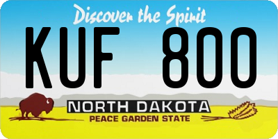 ND license plate KUF800