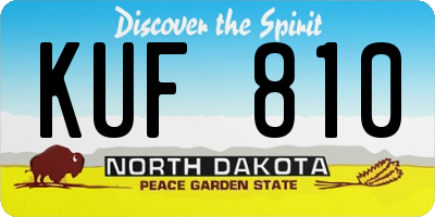 ND license plate KUF810