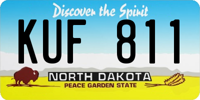 ND license plate KUF811