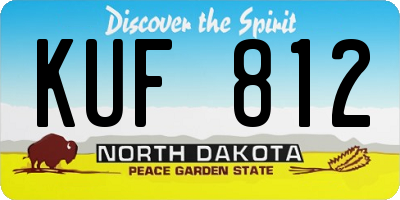 ND license plate KUF812