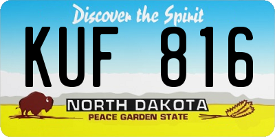 ND license plate KUF816