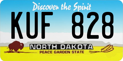 ND license plate KUF828