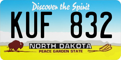 ND license plate KUF832