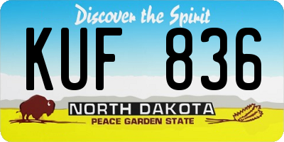 ND license plate KUF836