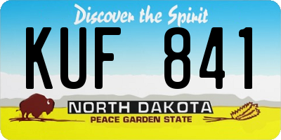 ND license plate KUF841