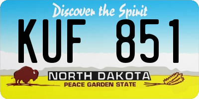 ND license plate KUF851