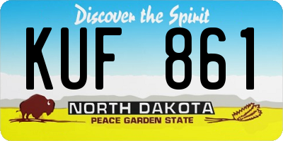 ND license plate KUF861