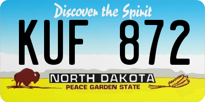 ND license plate KUF872