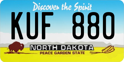 ND license plate KUF880