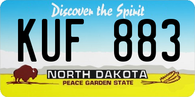 ND license plate KUF883