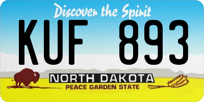 ND license plate KUF893