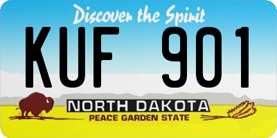 ND license plate KUF901