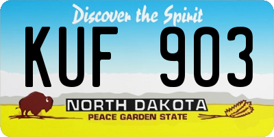 ND license plate KUF903