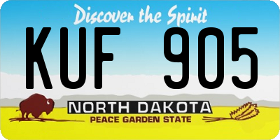 ND license plate KUF905