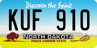 ND license plate KUF910