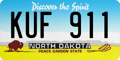 ND license plate KUF911