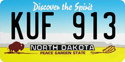 ND license plate KUF913