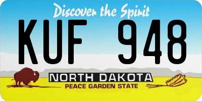 ND license plate KUF948