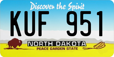 ND license plate KUF951