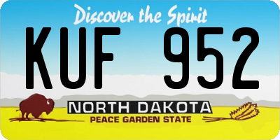 ND license plate KUF952