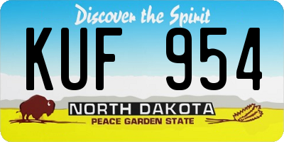 ND license plate KUF954