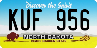 ND license plate KUF956