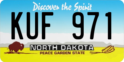 ND license plate KUF971
