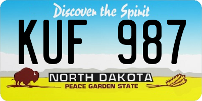 ND license plate KUF987