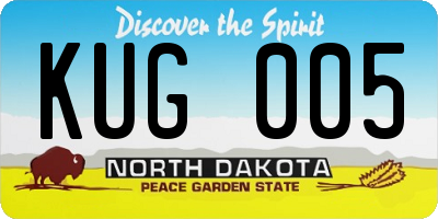 ND license plate KUG005