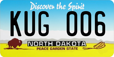 ND license plate KUG006