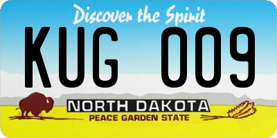 ND license plate KUG009