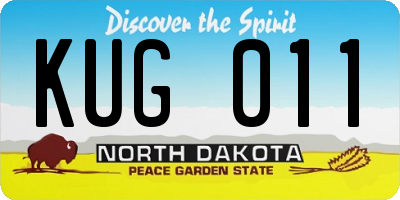 ND license plate KUG011