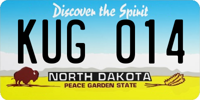 ND license plate KUG014