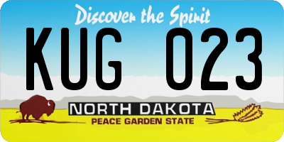 ND license plate KUG023