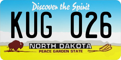 ND license plate KUG026