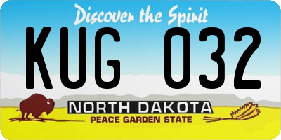 ND license plate KUG032
