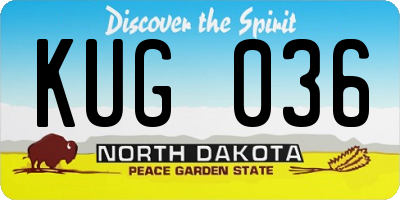 ND license plate KUG036