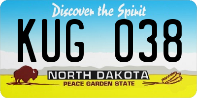 ND license plate KUG038