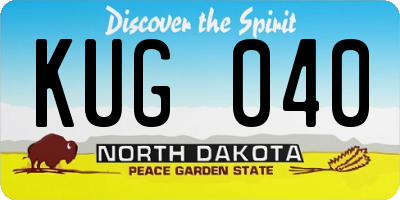 ND license plate KUG040