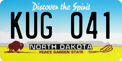 ND license plate KUG041
