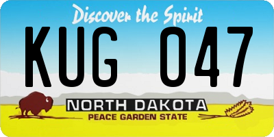 ND license plate KUG047