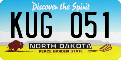 ND license plate KUG051