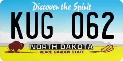 ND license plate KUG062