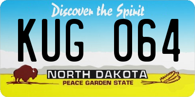 ND license plate KUG064